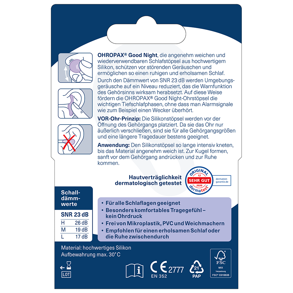 Bild: OHROPAX Gute Nacht Ohrstöpsel