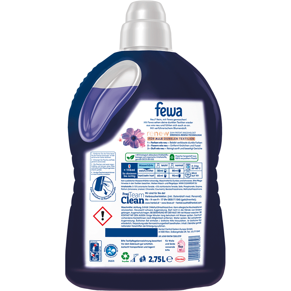 Bild: Fewa Black Waschmittel Blütenmeer Renew