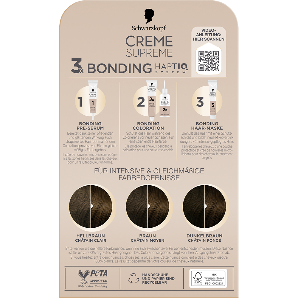 Bild: Schwarzkopf Creme Supreme Creme Coloration Natürliches Braun