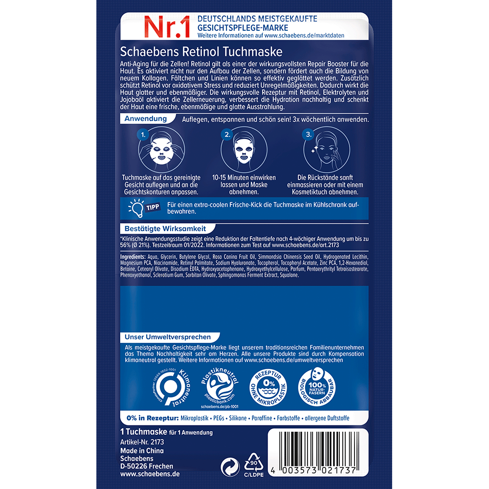 Bild: Schaebens Retinol Tuchmaske