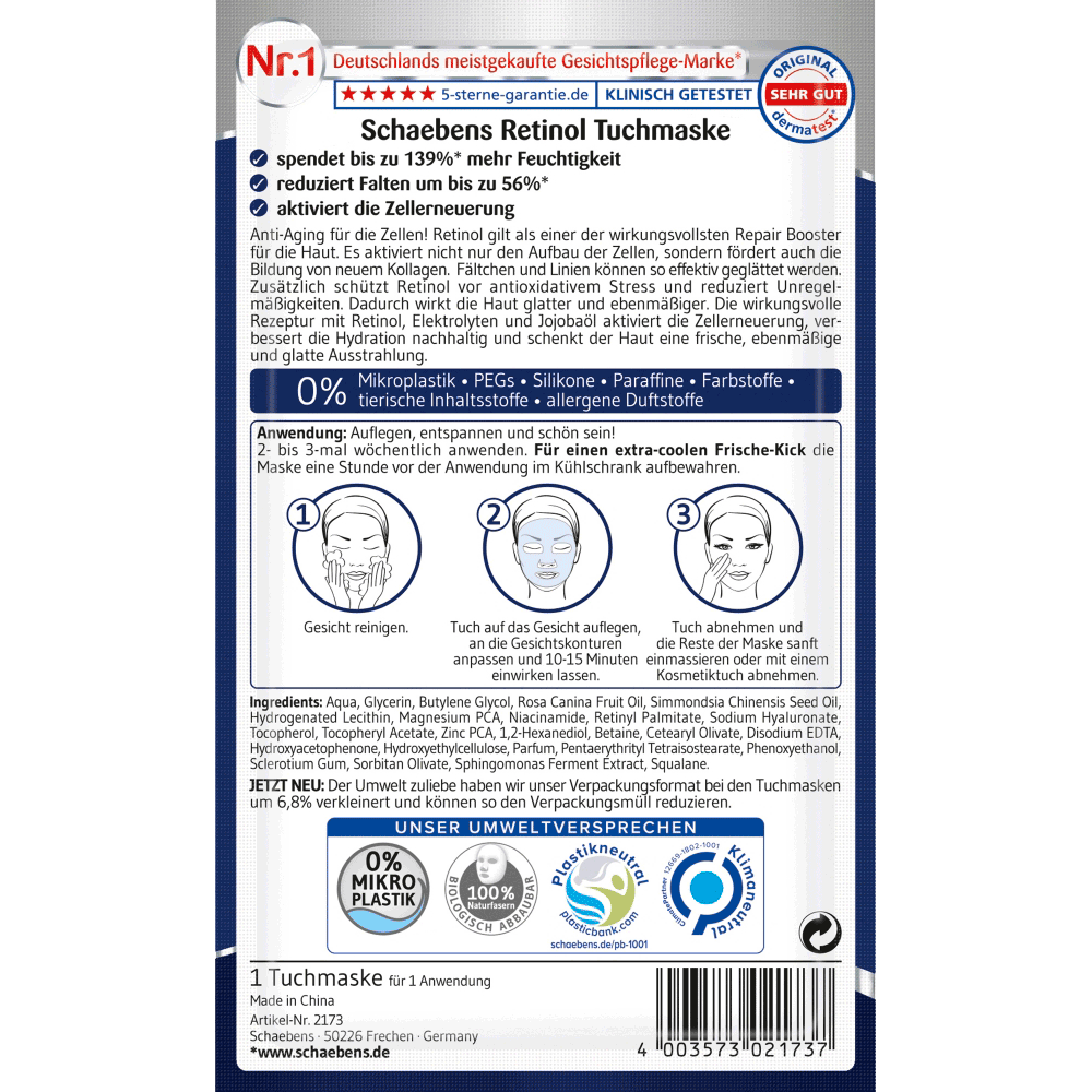 Bild: Schaebens Retinol Tuchmaske