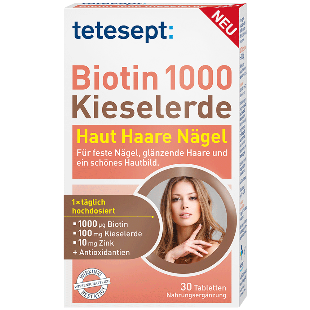 Bild: tetesept: Biotin 1000 Kieselerde