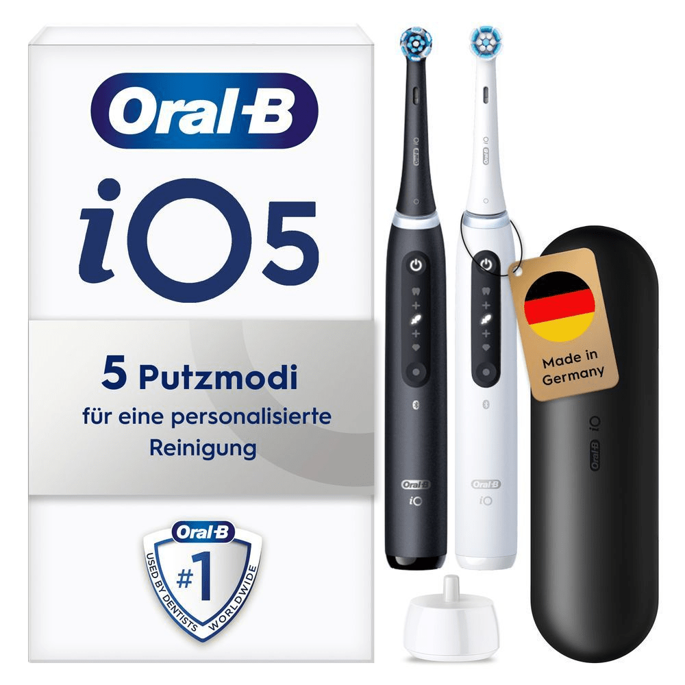 Bild: Oral-B iO Series 5 Duo Elektrische Zahnbürste,  Schwarz/Weiß 