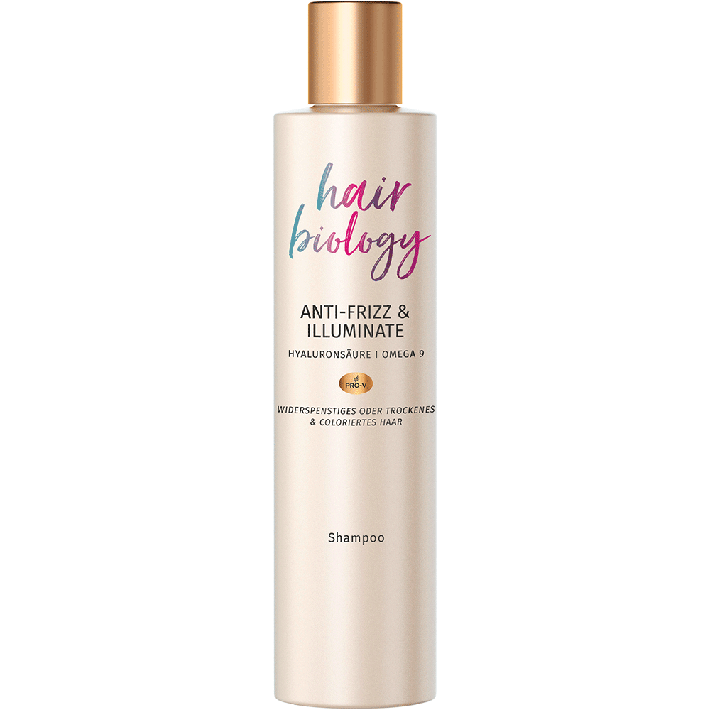 Bild: hair biology Anti-Frizz & Illuminate Shampoo