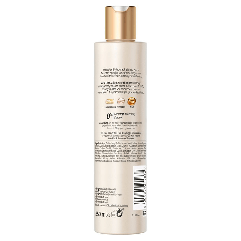 Bild: hair biology Anti-Frizz & Illuminate Shampoo