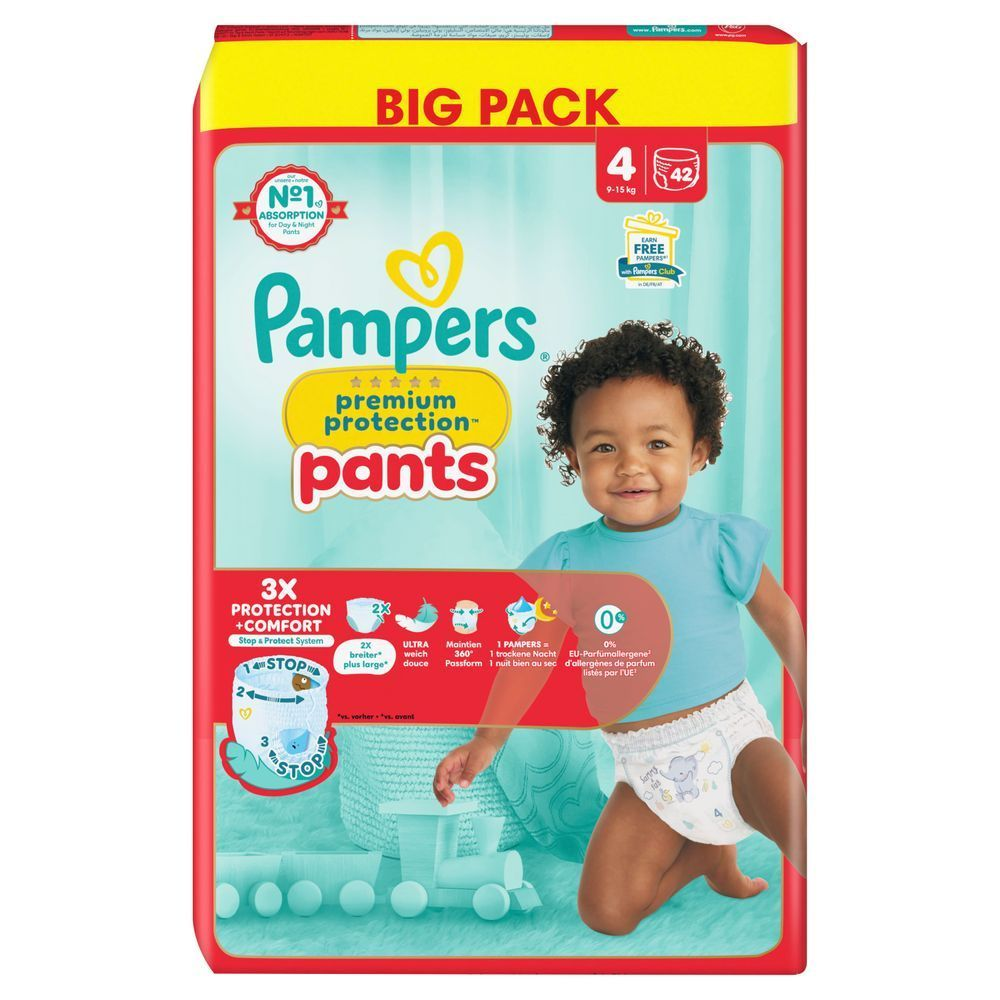Bild: Pampers Premium Protection Pants Größe 4, 9kg-15kg, Big Pack