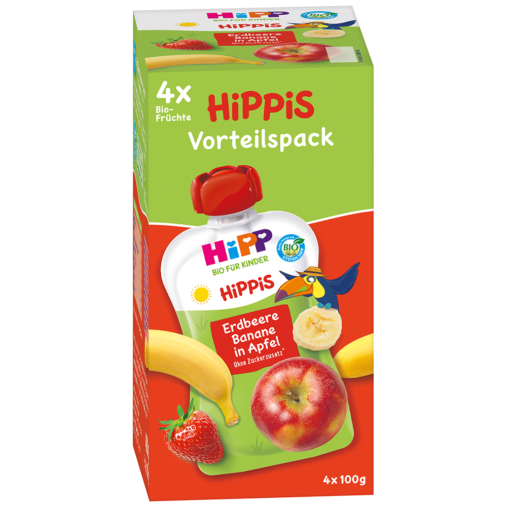 Bild: HiPP Hippis Quetschie Erdbeere Banane in Apfel