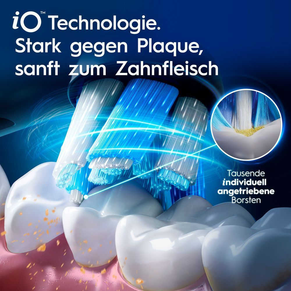 Bild: Oral-B iO Series 3 Elektrische Zahnbürste, Matt Black/Ice Blue