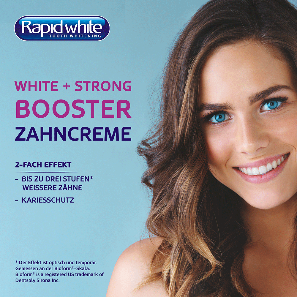 Bild: Rapid White White Strong + Booster Zahncreme