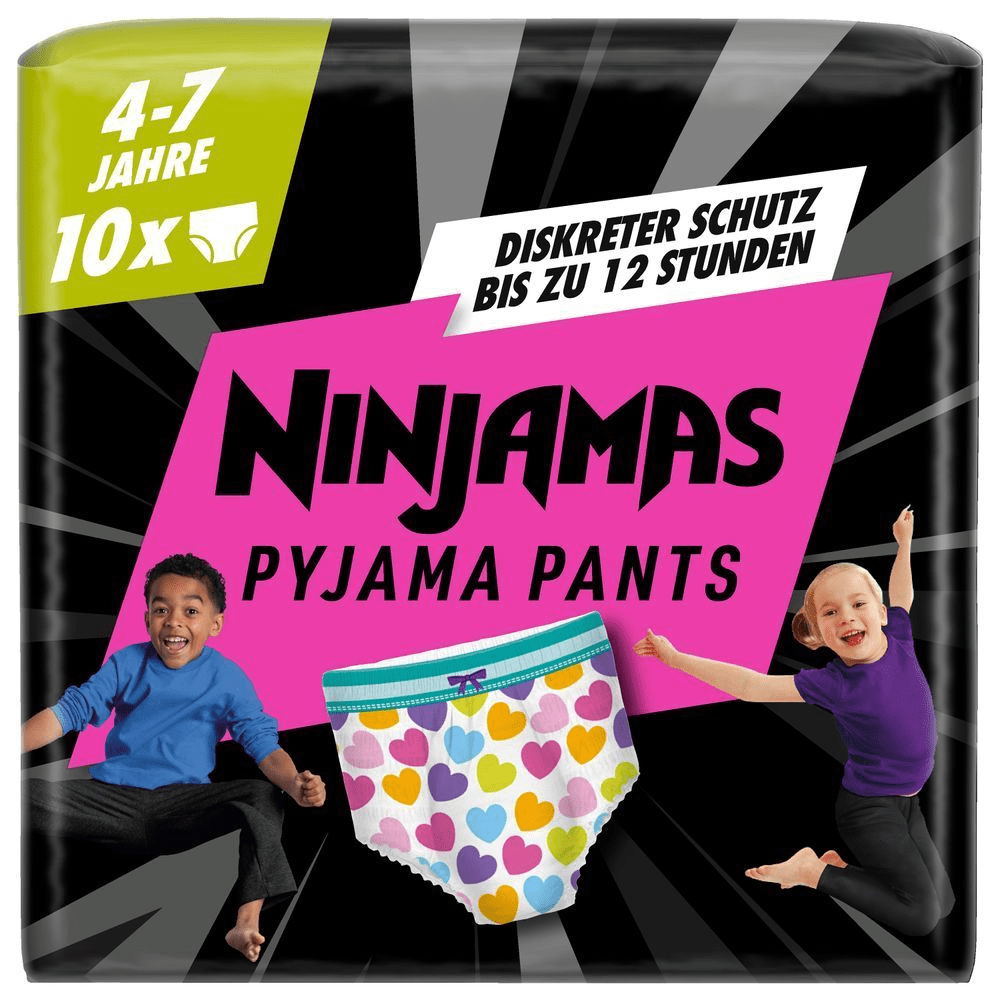 Bild: Ninjamas Pyjama Pants Herzen, 7 Jahre, 17kg-30kg