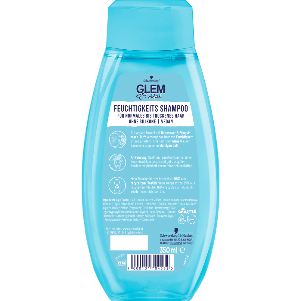 Bild: GlemVital Shampoo Reiswasser & Pfingstrose