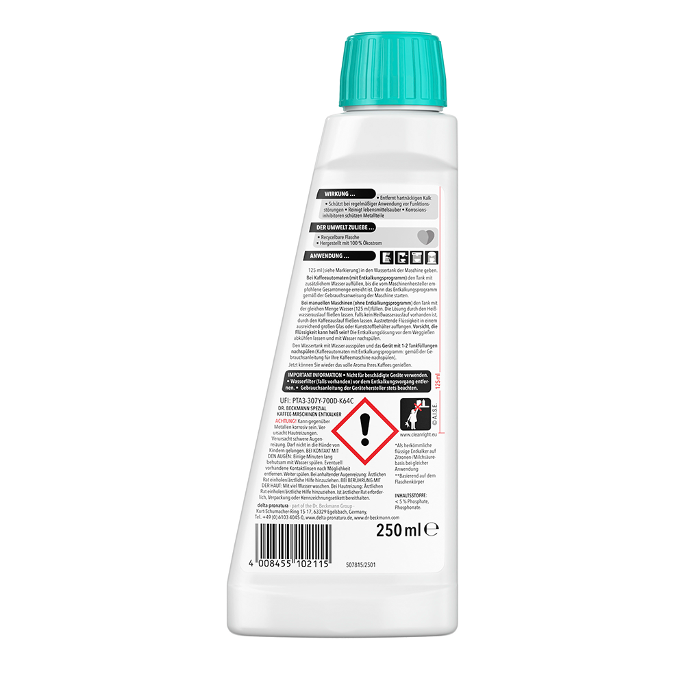 Bild: Dr. Beckmann Kaffeemaschinen Entkalker