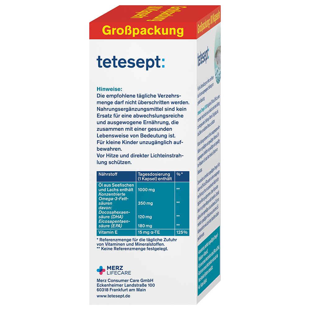 Bild: tetesept: Omega-3 1000 Seefisch- und Lachsöl