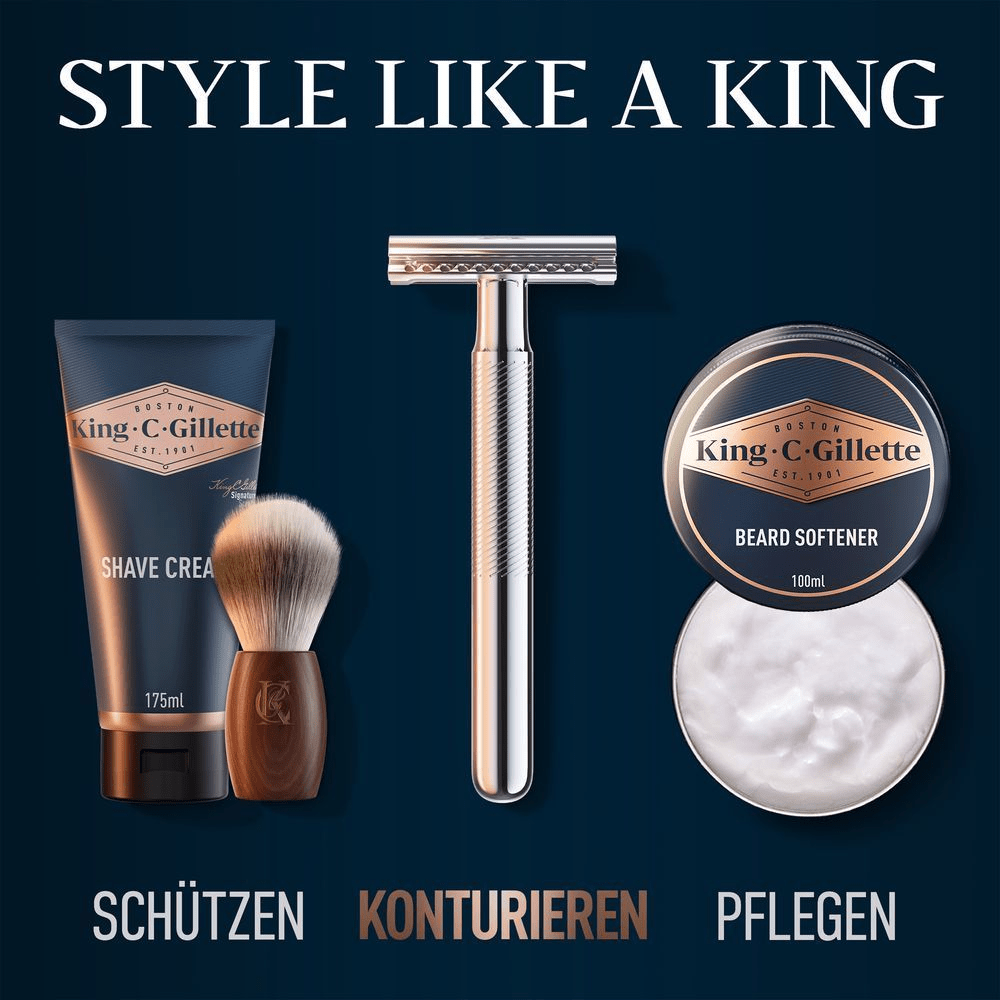 Bild: Gillette King C. Rasierhobel mit sicherer Doppel-Schneidekante Rasierer
