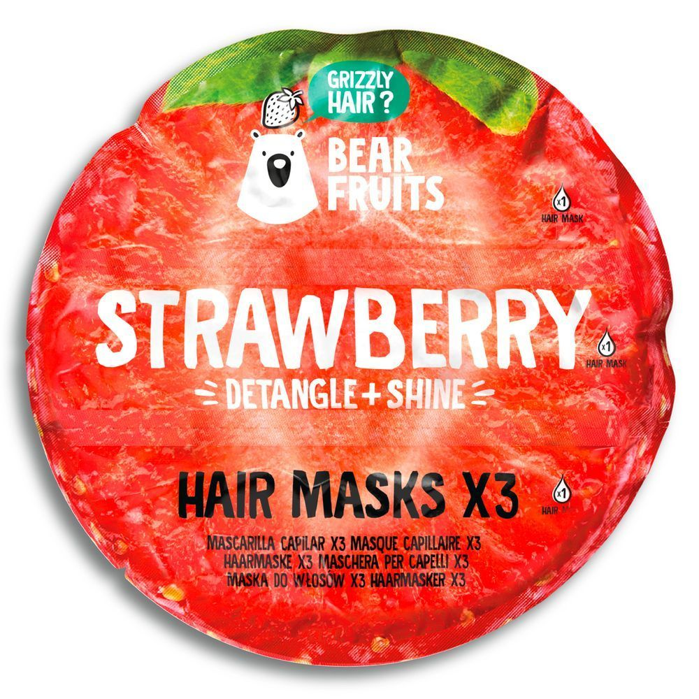 Bild: Bear Fruits Strawberry Entwirren + Glanz Haarmaske