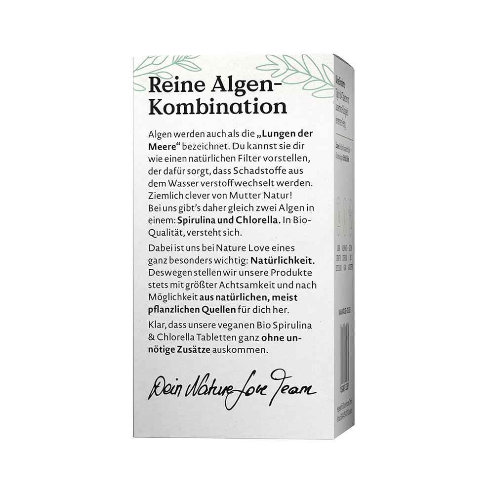 Bild: NATURE LOVE Bio Spirulina & Chlorella 