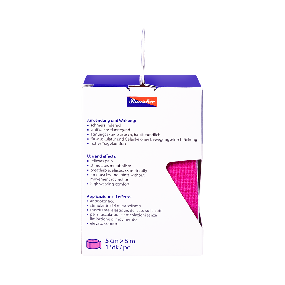 Bild: Raucosan Sport Tape nach kinesiologischer Lehre pink 
