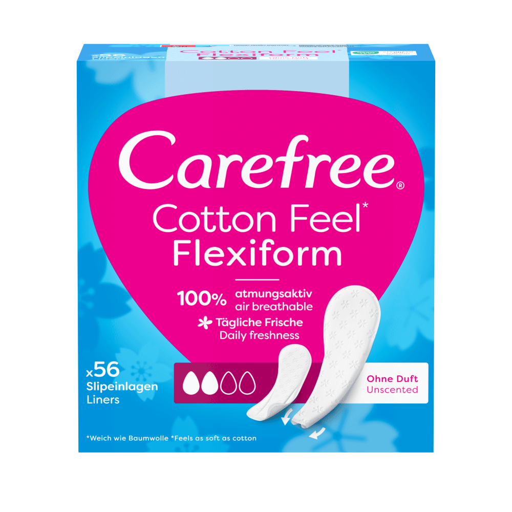 Bild: Carefree Cotton Fell Flexiform Slipeinlagen ohne Duft