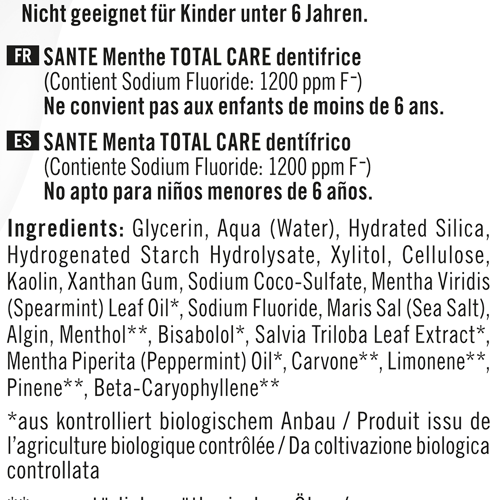 Bild: SANTE Zahncreme Minze Total Care 