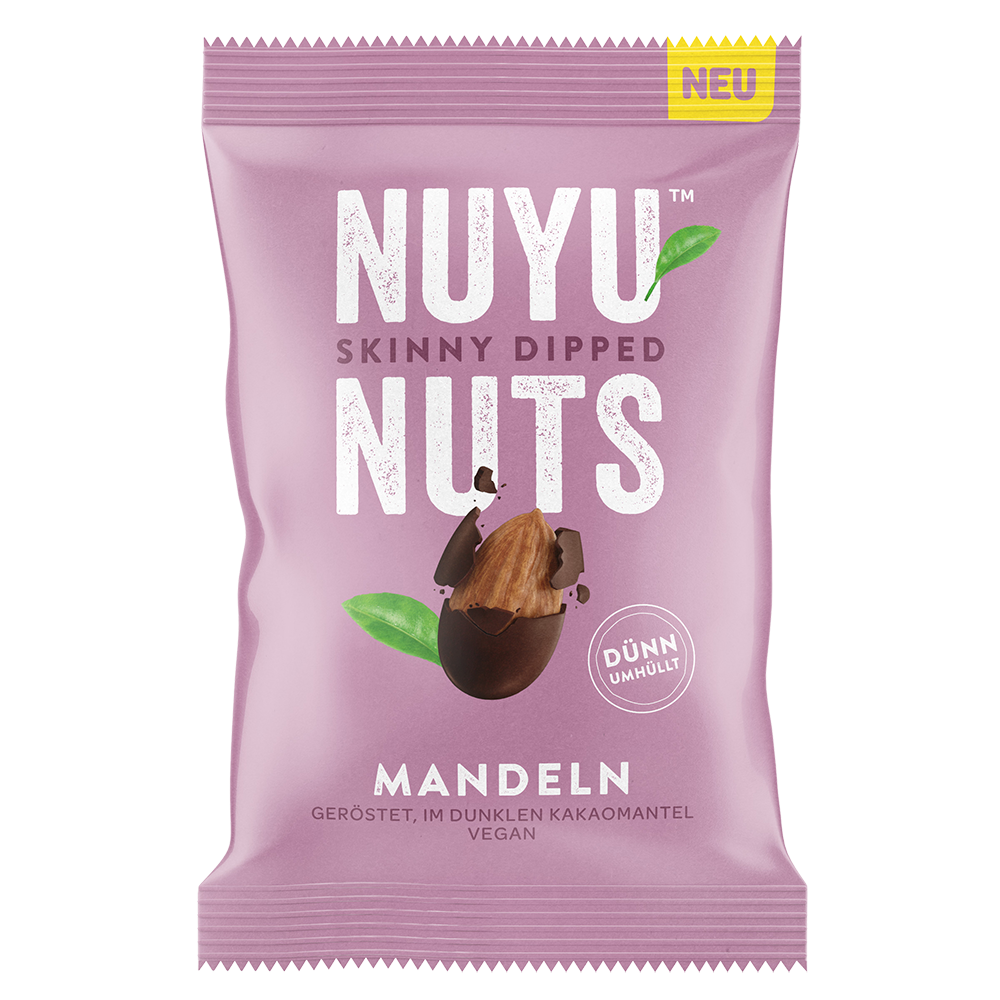 Bild: Nuyu Nuts Mandeln im dunklen Kakaomantel 