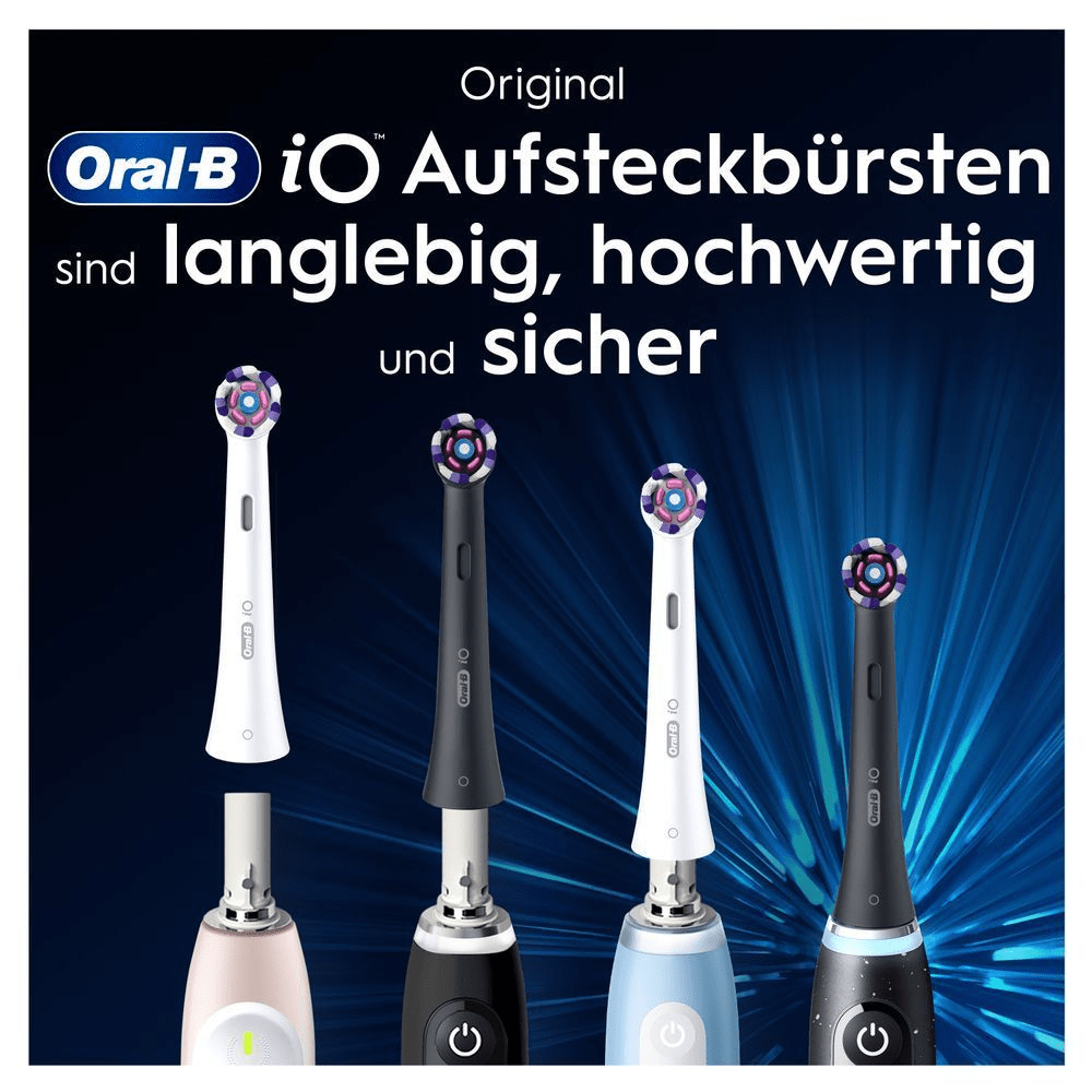 Bild: Oral-B iO Strahlendes Weiss, Original Aufsteckbürsten, Schwarz 