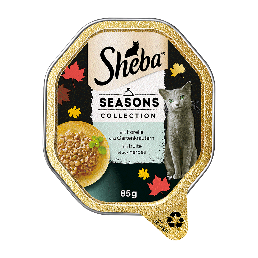 Bild: Sheba Seasons Collection mit Ente, Forelle, Lamm und Huhn