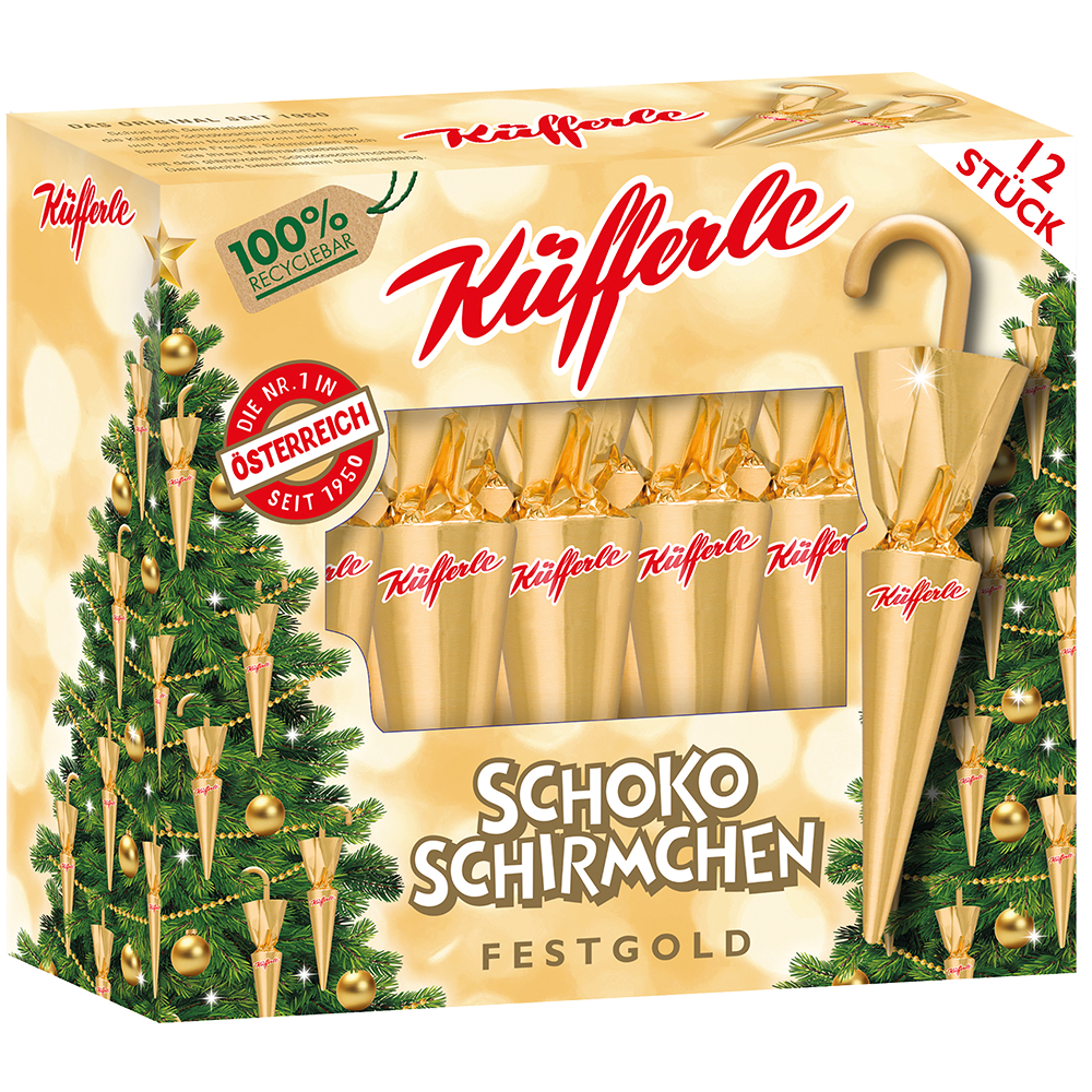 Bild: Küfferle Schoko Schirmchen Festgold 