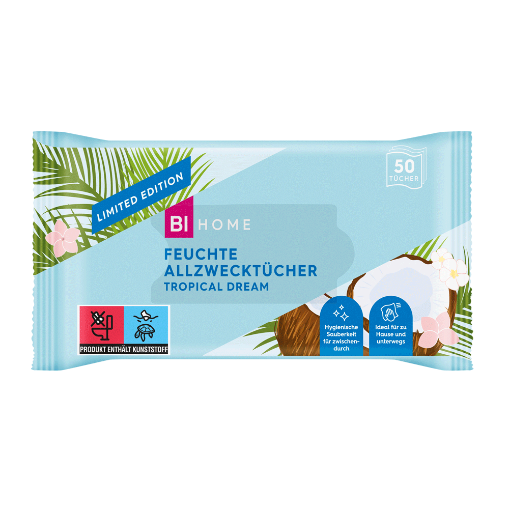 Bild: BI HOME Feuchte Allzwecktücher Tropical Dream 