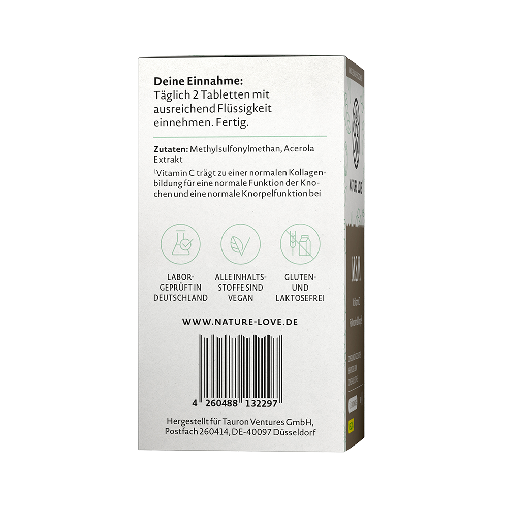 Bild: NATURE LOVE MSM mit Vitamin C
