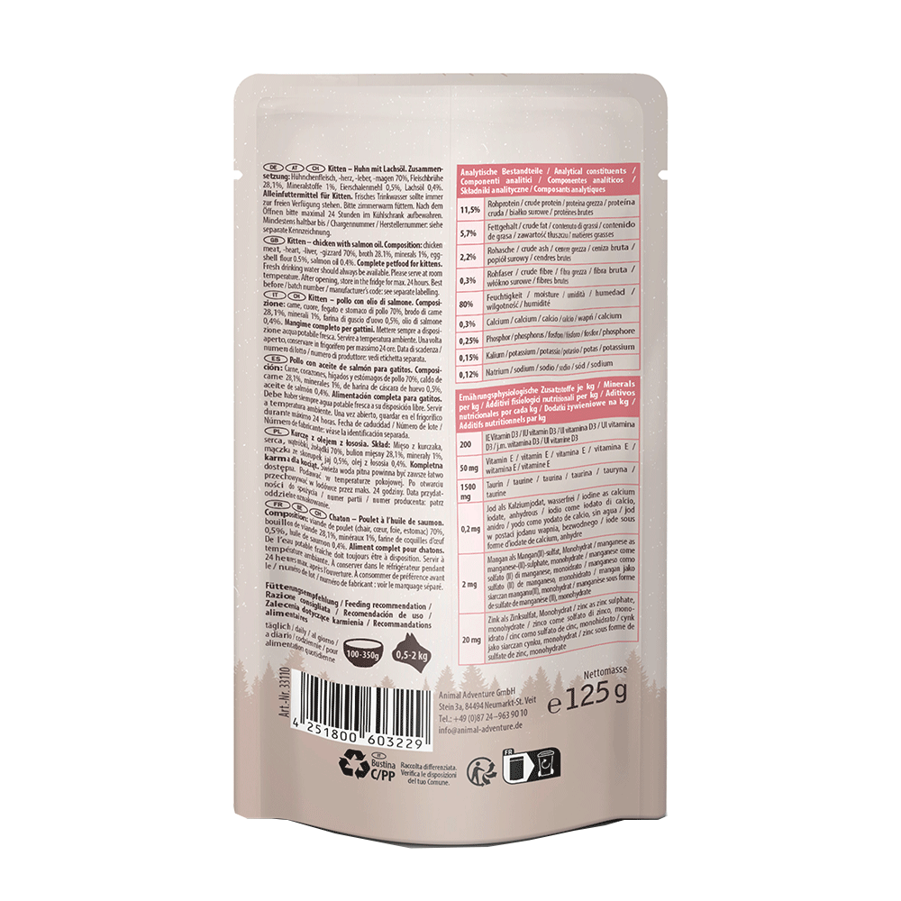 Bild: Venandi Animal Kitten Nassfutter Huhn mit Lachsöl