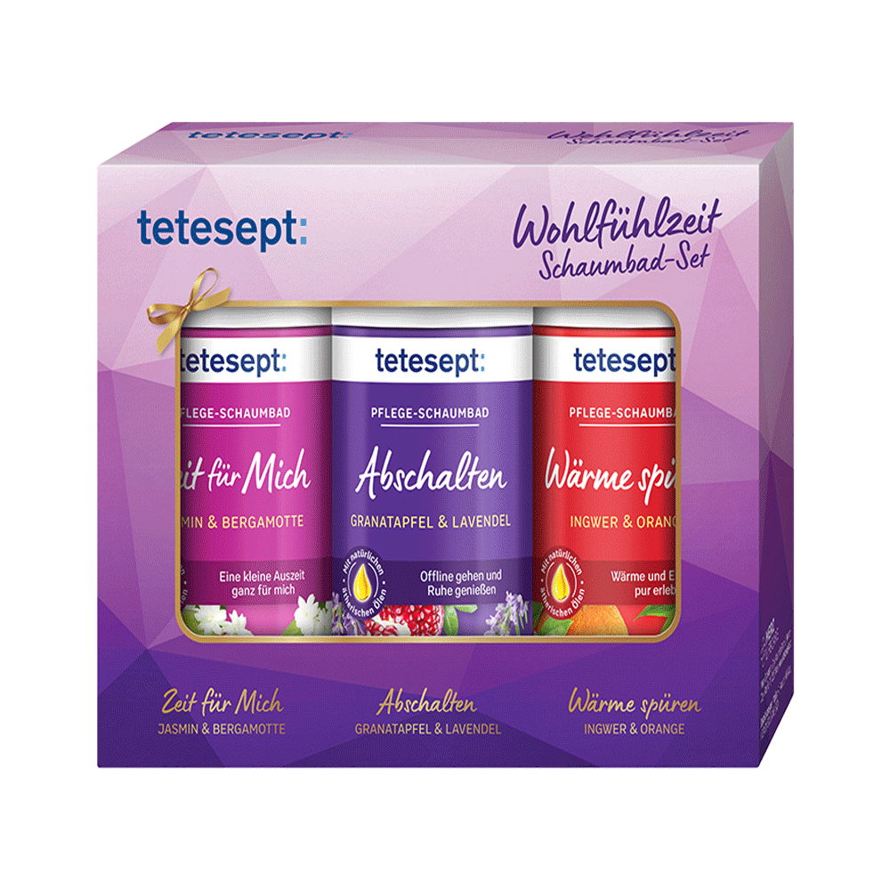Bild: tetesept: Schaumbad Set Wohlfühlzeit 