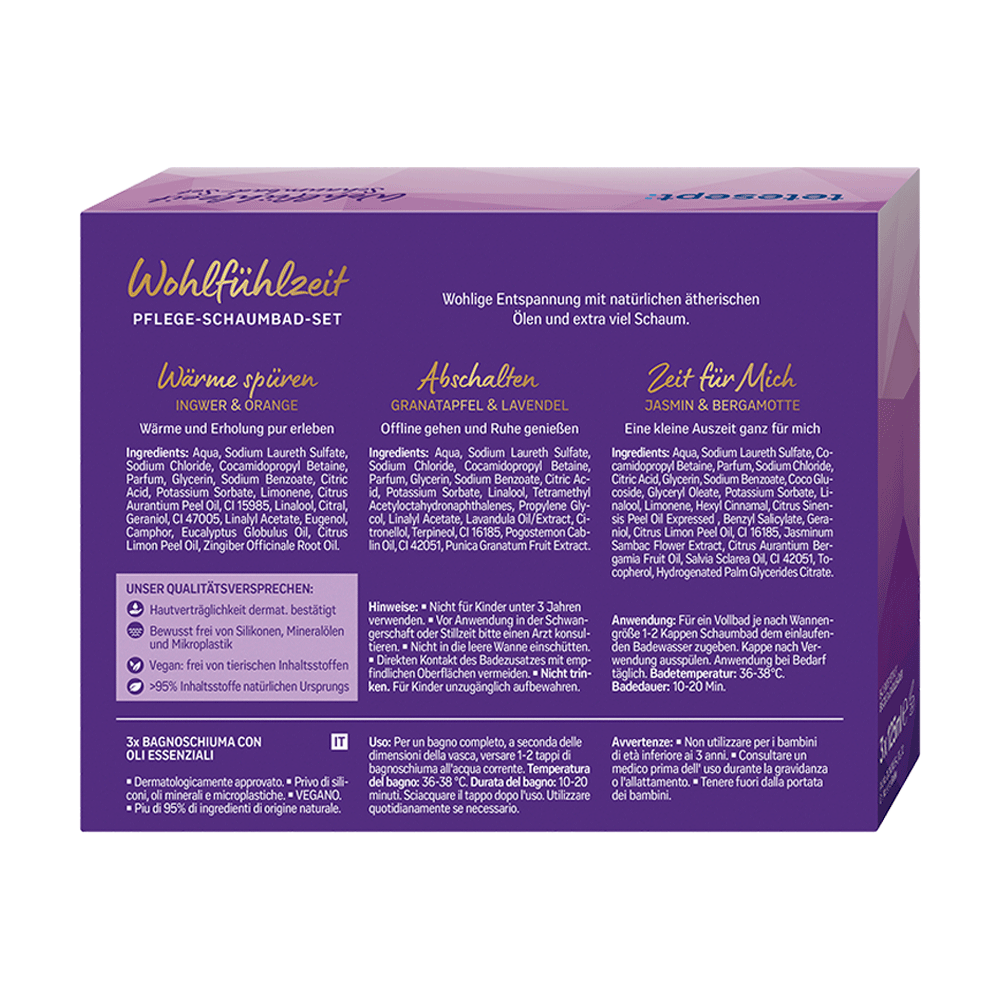 Bild: tetesept: Schaumbad Set Wohlfühlzeit 