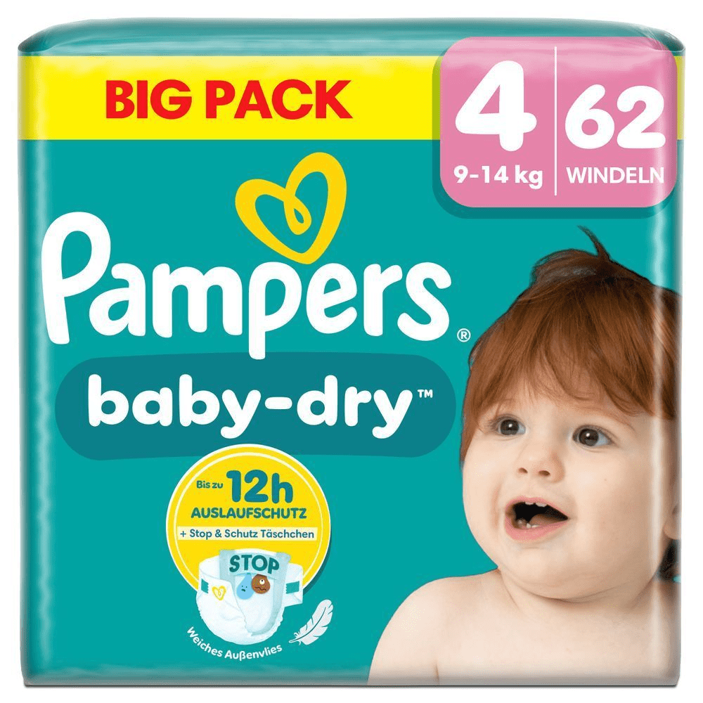 Bild: Pampers Baby-Dry Größe 4, 9kg-14kg, Big Pack