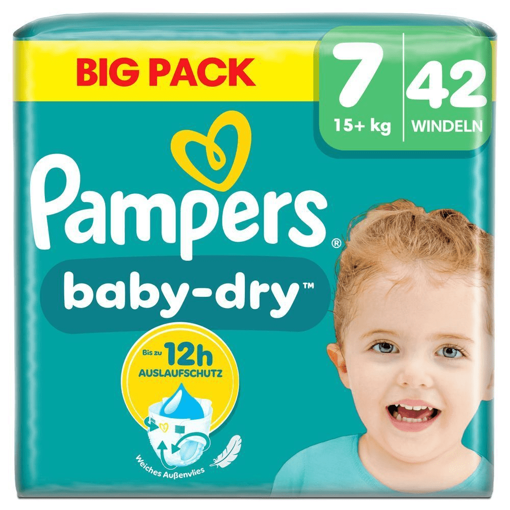 Bild: Pampers Baby-Dry Größe 7, 15kg+, Big Pack