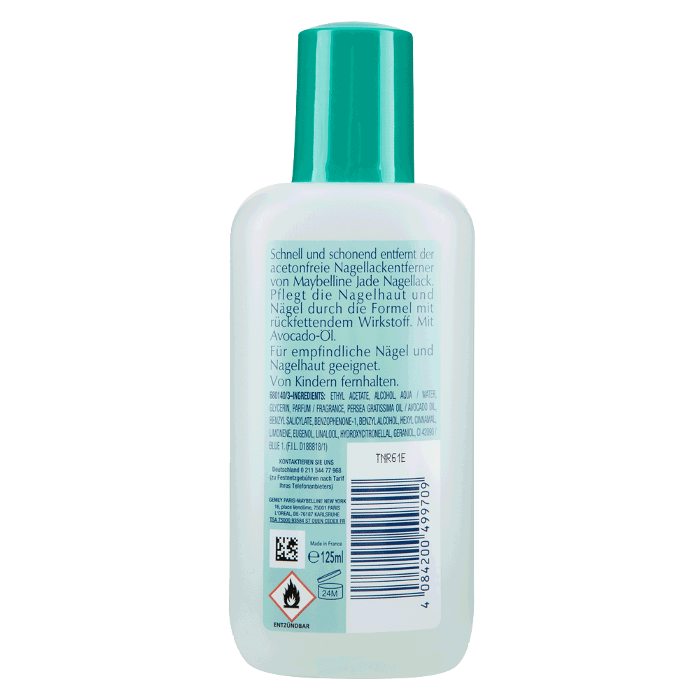 Maybelline Express Maniküre Nagellackentferner | Acetonfrei, Mit Avocado-Extrakt