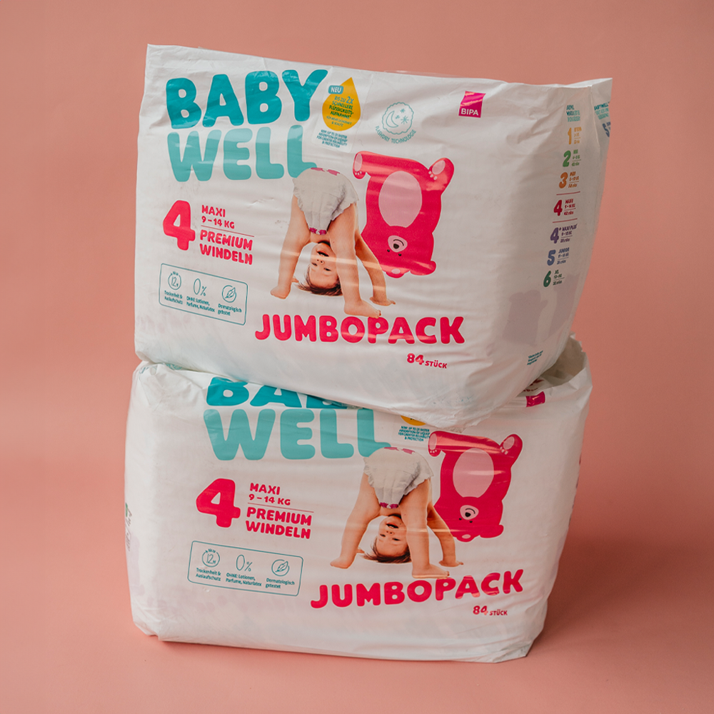 Bild: BABYWELL Premium Windeln Vorratsbox Größe 4, 9-14 kg
