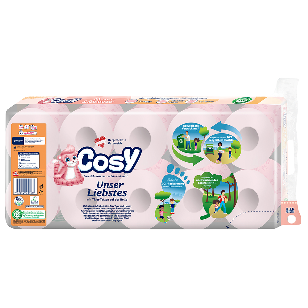 Bild: Cosy Toilettenpapier Rosa mit Tiger-Tatzen 
