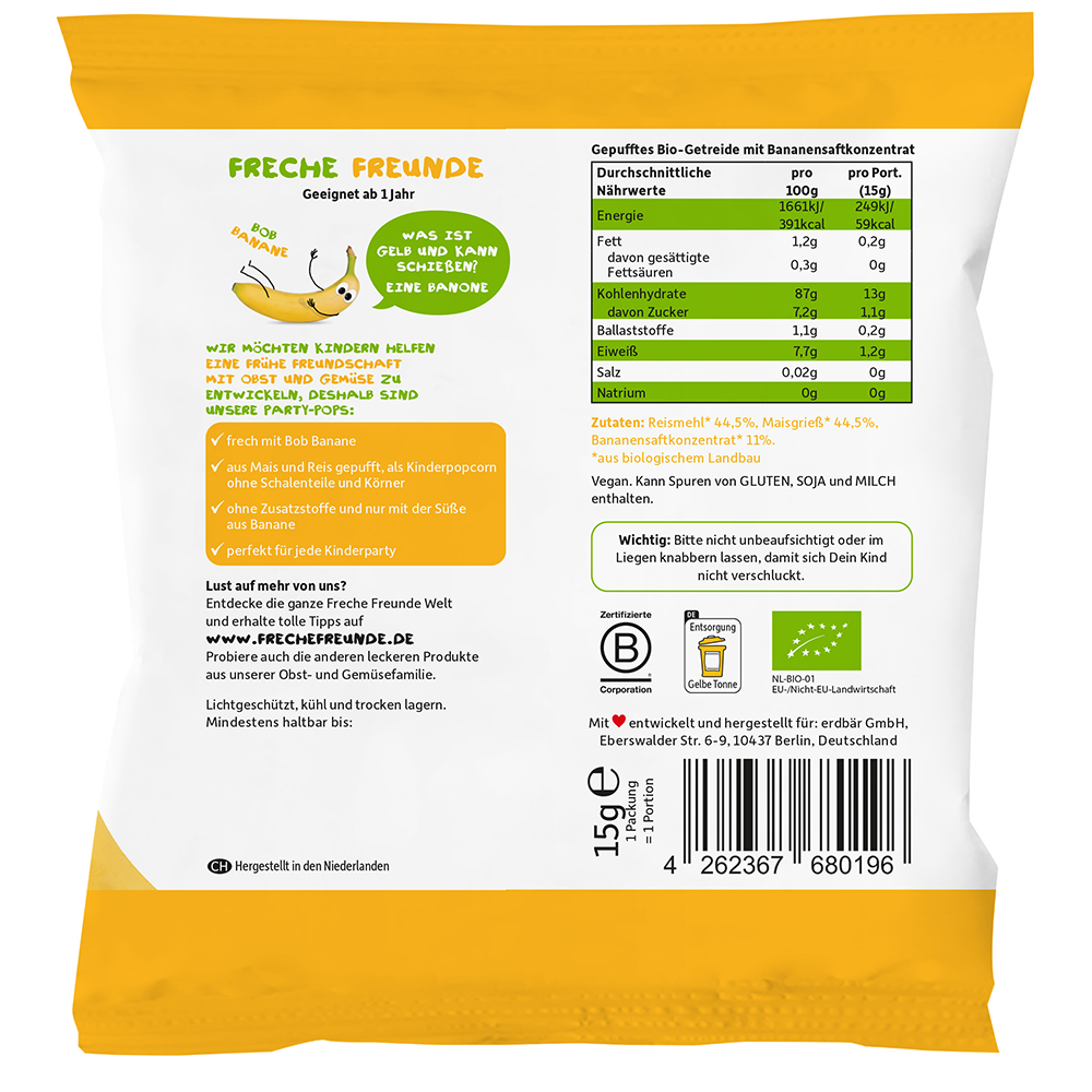 Bild: Freche Freunde Party-Pops Banane 