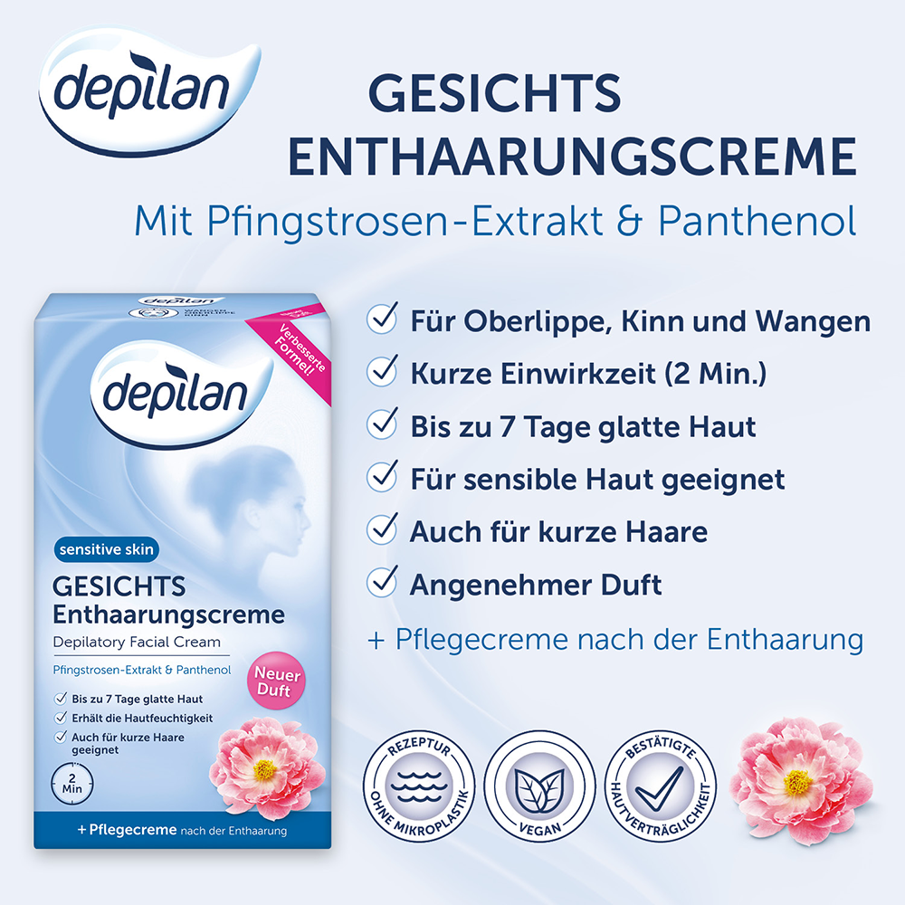 Bild: depilan Sensitive Skin Gesichtsenthaarungscreme
