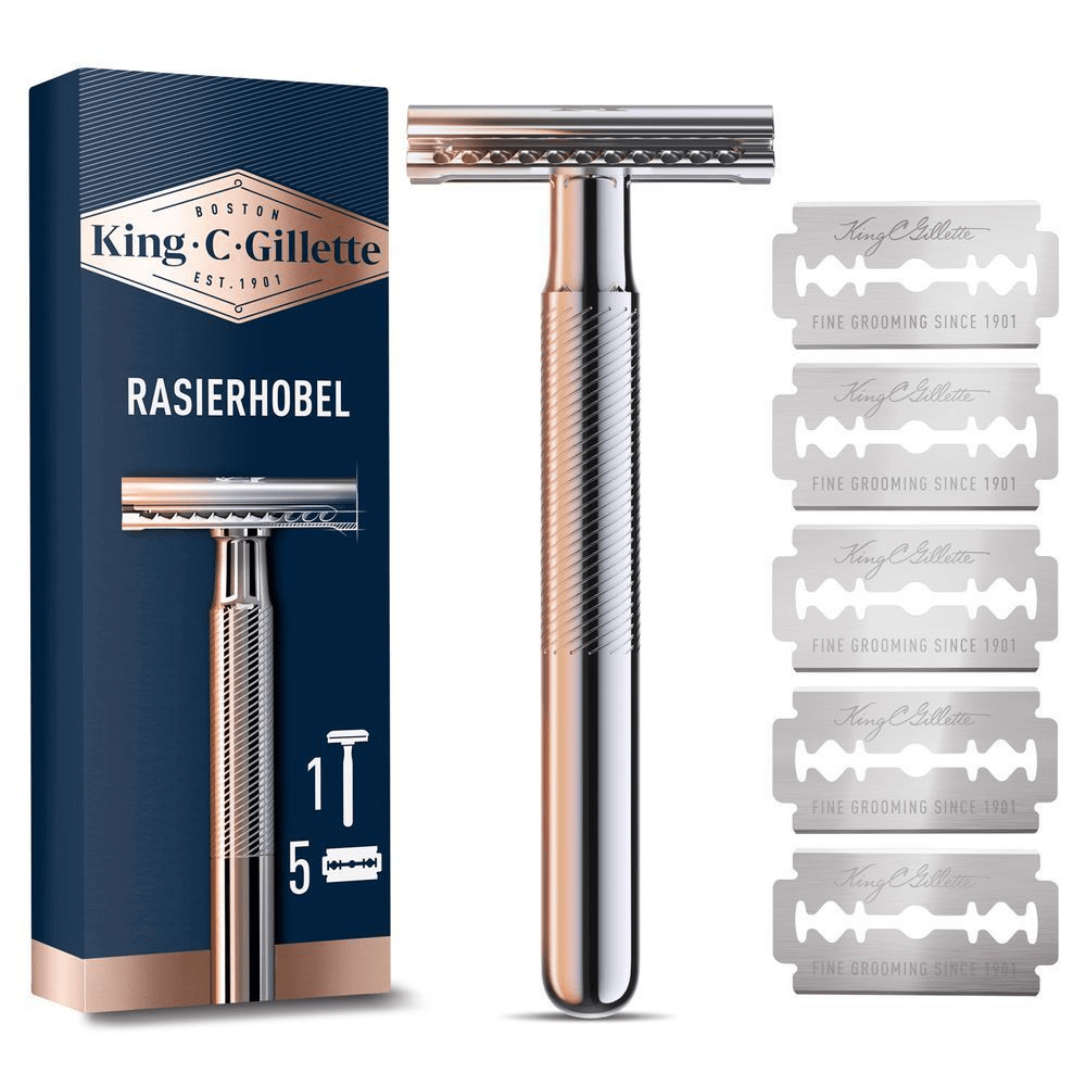 Bild: Gillette King C. Rasierhobel mit sicherer Doppel-Schneidekante Rasierer 