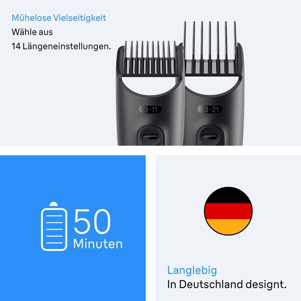 Bild: Braun All-in-One Series 3, 4-in-1 Groomingset, ultrascharfe Klinge, 14 Längen, AIO3500, Grau