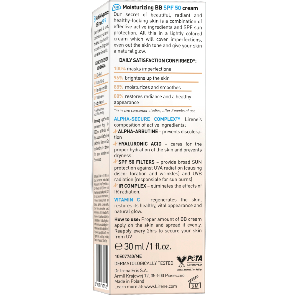 Bild: Lirene Moisturizing BB Cream LSF 50 