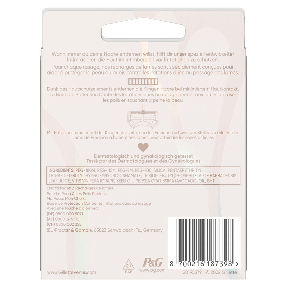 Bild: Gillette Venus Damenrasierer für den Intimbereich Ersatzklingen 