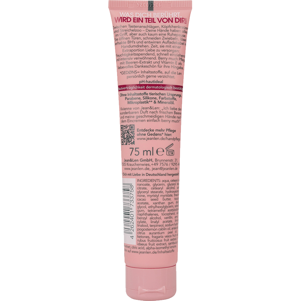 Bild: Jean&Len Intensive Handcreme I Love You Berry Much