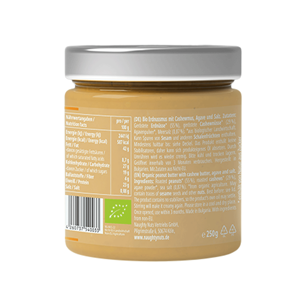 Bild: Naughty Nuts Salted Caramel Bio Erdnussmus 