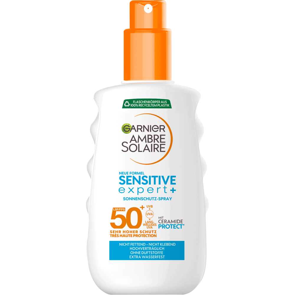Bild: GARNIER AMBRE SOLAIRE Sensitive expert+ Sonnenschutz-Spray LSF 50+