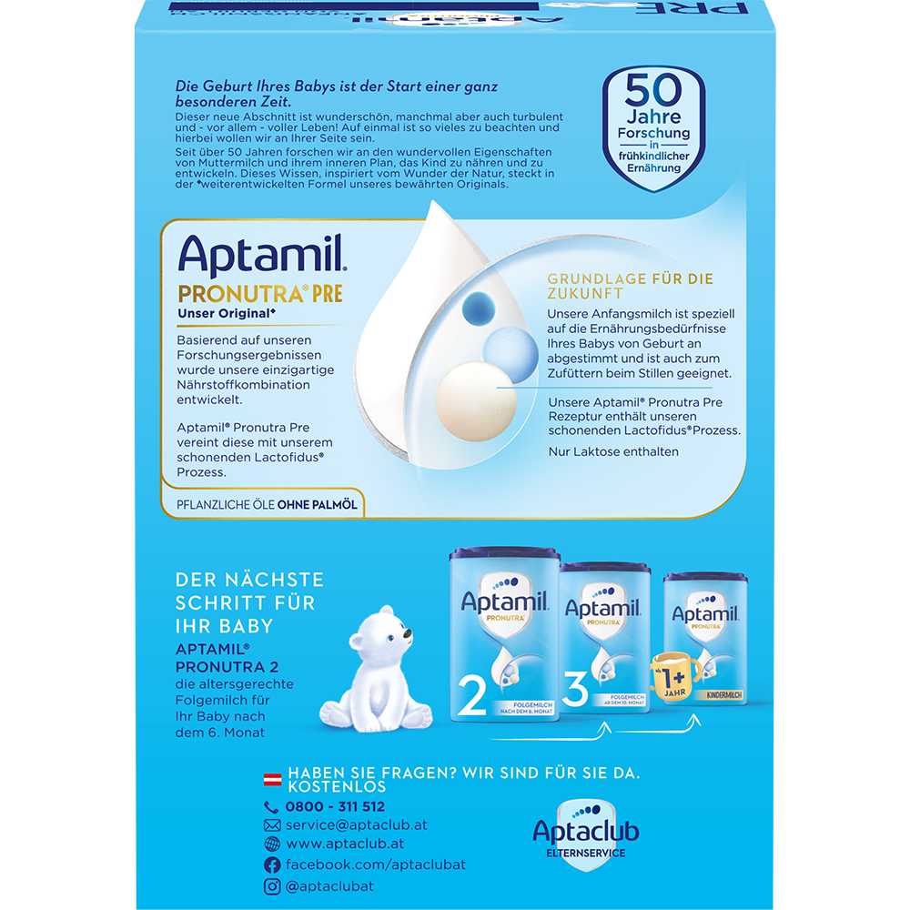 Bild: Aptamil Pre Ponutra, Anfangsmilch 