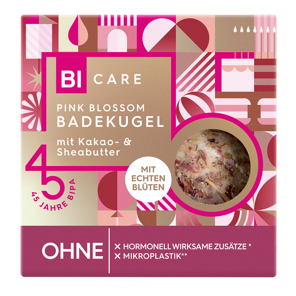 Bild: BI CARE Badekugel Pink Blossom 45 Jahre Limited Edition