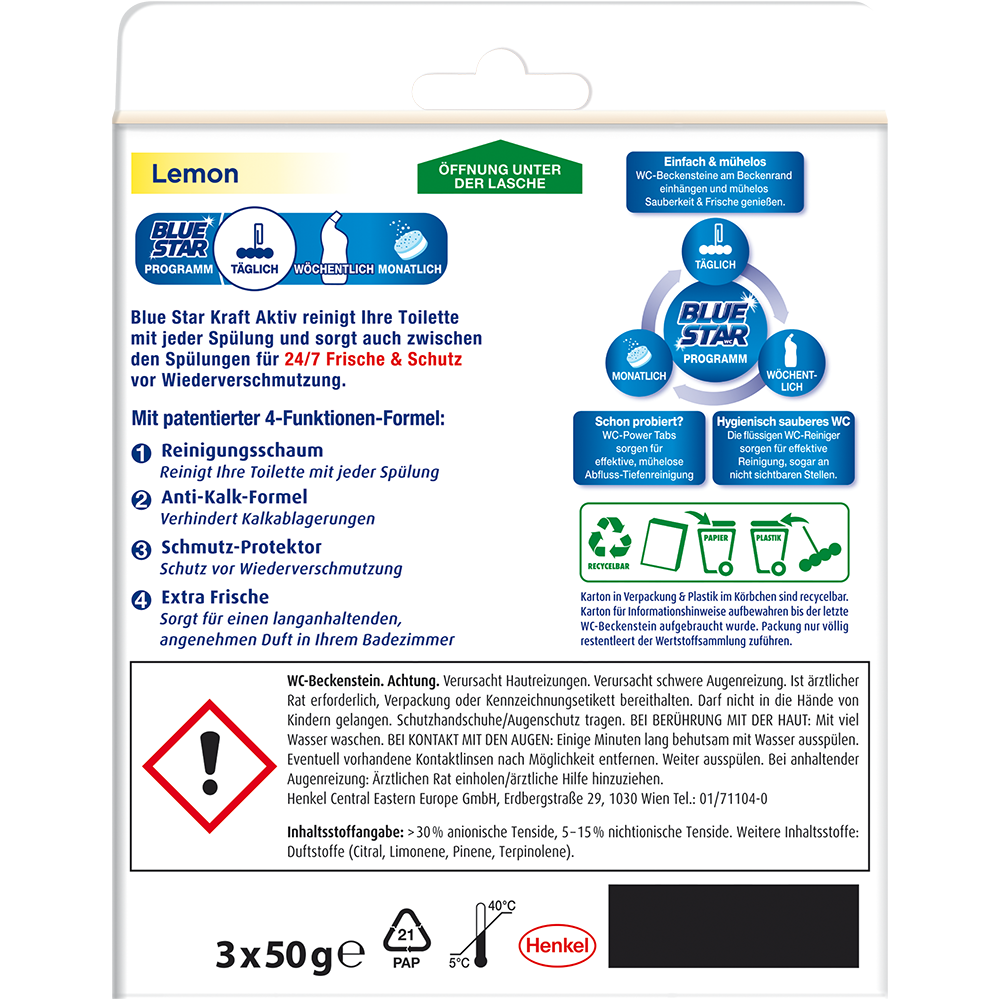 Bild: Blue Star Kraft Aktiv WC-Steine Lemon