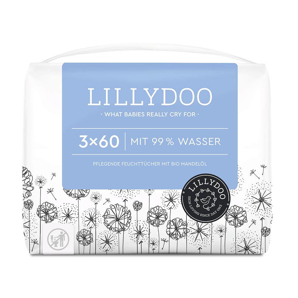 Bild: LILLYDOO Feuchttücher mit 99% Wasser, 3x60 Stück